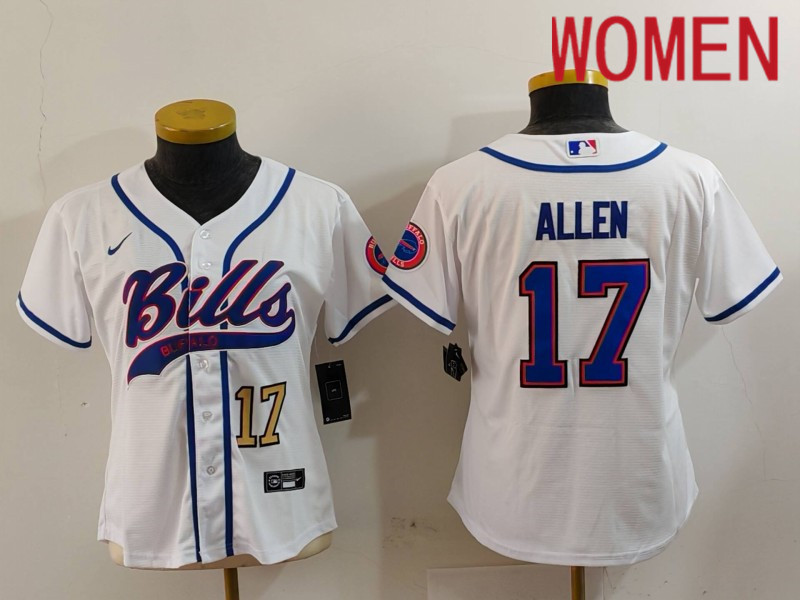 Women Buffalo Bills 17 Allen White Joint Name 2024 Nike Limited NFL Jersey style 9121